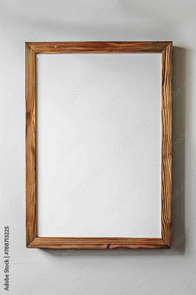 Minimalist Wooden Frame with Blank White Paper Generative AI Minimalist Wooden Frame with Blank White Paper Generative AI