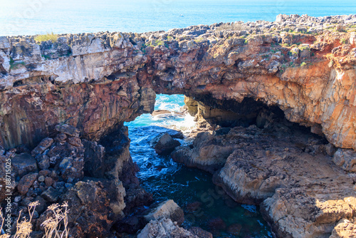 Boca do Inferno (Hell's Mouth) is a unique rock formation on the edge of the ocean in Cascais, Portugal photo