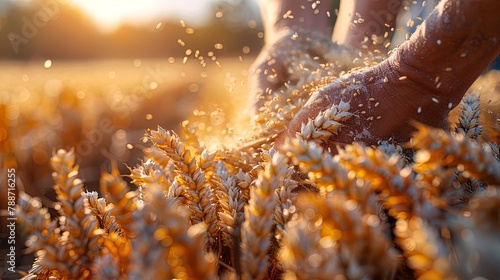 A close-up shot captures the deft hands of farmers as photo