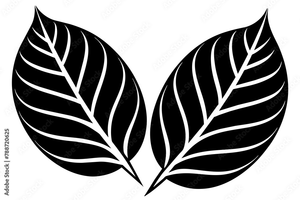 Fototapeta premium Leaf Pair Icon Vector silhouette 