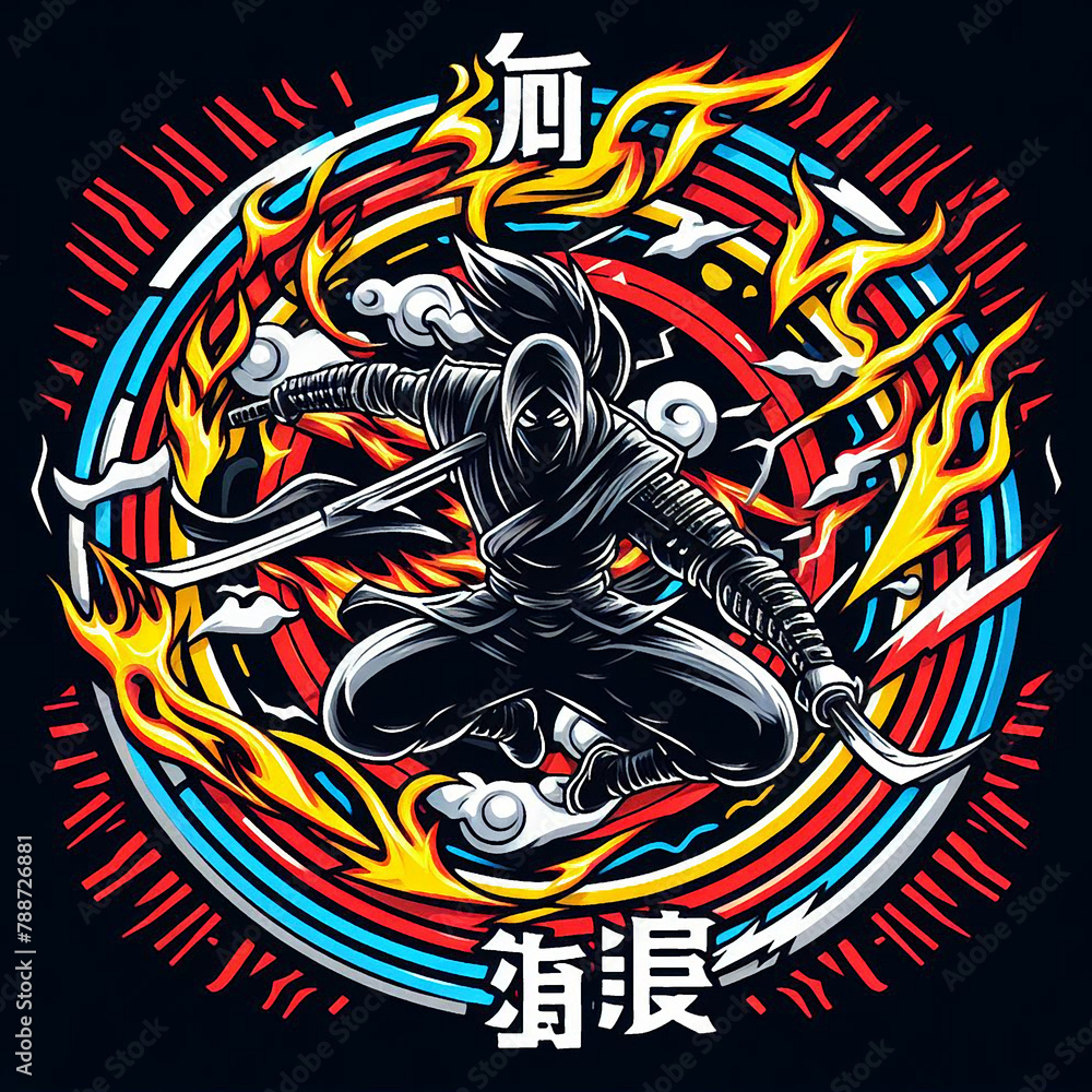 Colorful fighter characters illustration Colorful fighter characters illustration