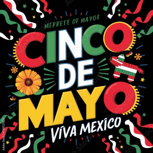 Colorful Cinco De Mayo Poster With Mexican Theme