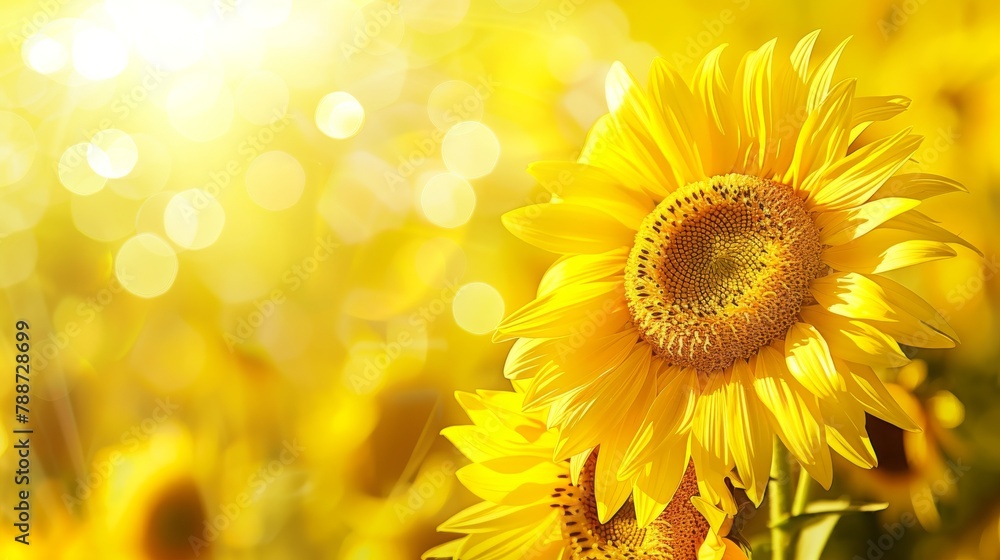 Sunflower sunshine summer yellow background, copy and text space, 16:9 Sunflower sunshine summer yellow background, copy and text space, 16:9