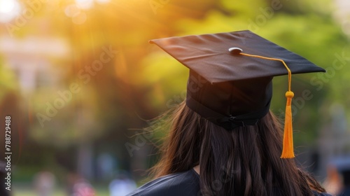  Graduation Cap with University Background, Symbol of Achievement