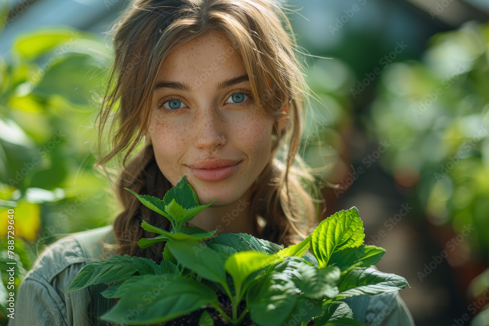 A woman in environmental science advocating for sustainability and conservation efforts. Concept of women in environmental activism. Generative Ai. A woman in environmental science advocating for sustainability and conservation efforts. Concept of women in environmental activism. Generative Ai.