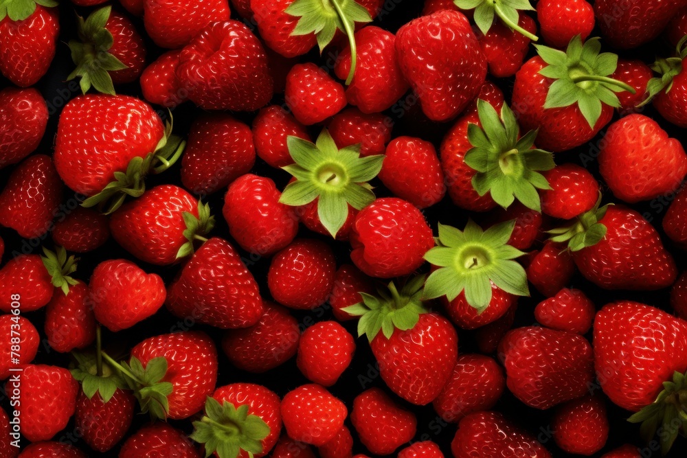 Sweet Strawberry background. Summer ripe color. Generate Ai Sweet Strawberry background. Summer ripe color. Generate Ai