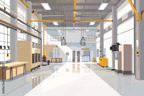 Industrial factory interior isolated vector style photo