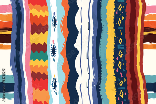 Mexican serape patterns isolated vector style © Zaharia Levy