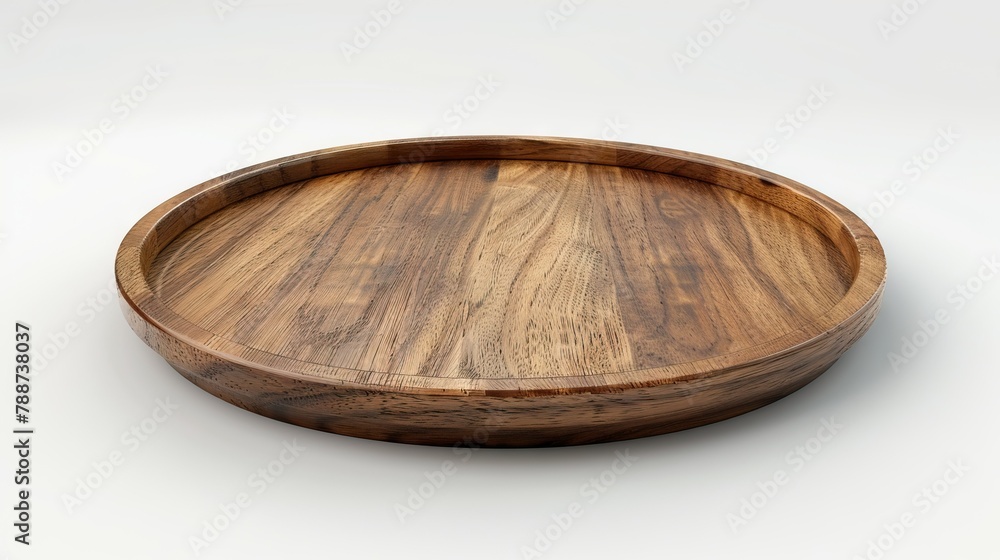 circle wood tray on white background circle wood tray on white background