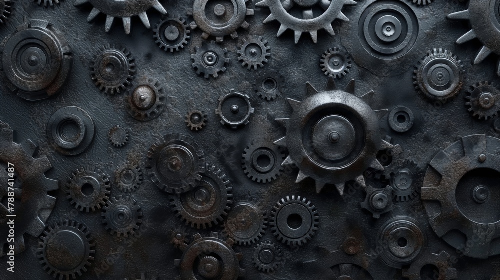 Assorted Metal Gears and Cogs Texture Assorted Metal Gears and Cogs Texture