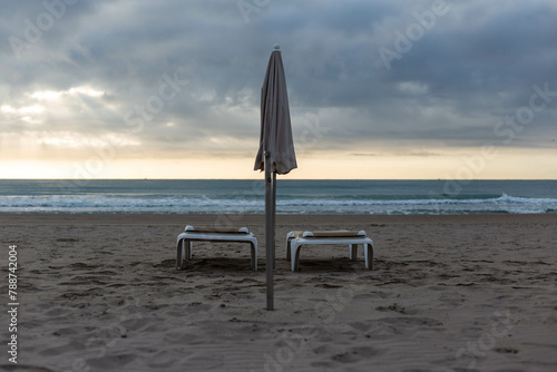 beach chair on beach © elias