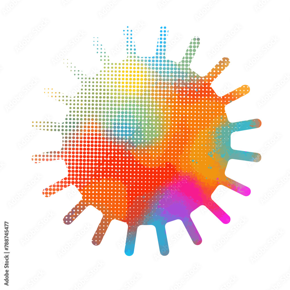 Fototapeta premium colored sun. hand drawing. Not AI. Vector illustration
