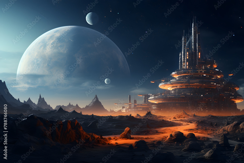 Obraz premium Astronaut in Deep space, space, space travel, astronaut space travel, traveling through space