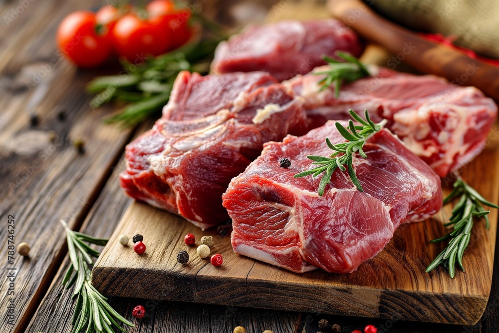 raw meat on a wooden table, fresh raw meat, beef meat slices on a wooden table, raw meat closeup, meat, raw steak meat, fresh steak meat 