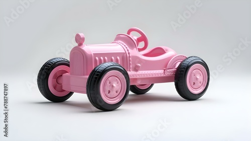 Safe & Sturdy Pink Toy Car: Minimalist Design with Space for Your Imagination. Concept Pink Toy Car, Minimalist Design, Safe & Sturdy, Imaginative Play, Kids' Toy © Ян Заболотний