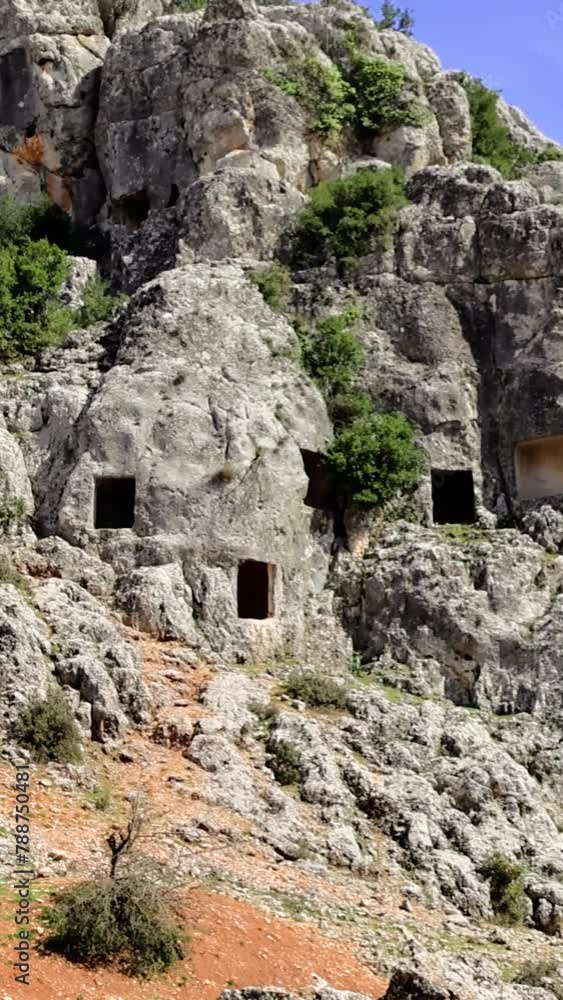 Panoramic view on tomb, ancient archaeology and history. Video showcases tomb, ancient ruins, exploring culture and architecture. Footage highlights tomb, ancient settings, travel destinations Panoramic view on tomb, ancient archaeology and history. Video showcases tomb, ancient ruins, exploring culture and architecture. Footage highlights tomb, ancient settings, travel destinations