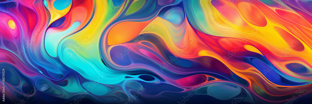 Vibrant Abstract Swirls, Modern Colorful Background. Fluid Abstract Painting Artwork. Generative AI