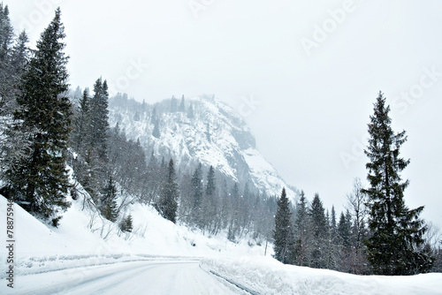 Norwegian snowy roads  