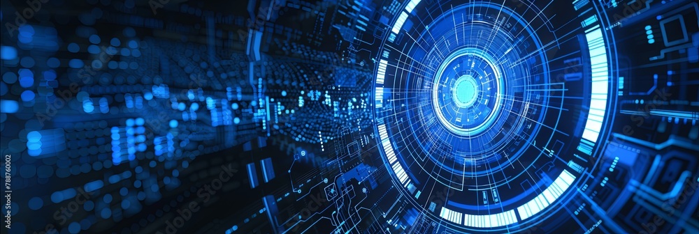 Obraz premium Cyber Core: Advanced Futuristic Digital Interface Design