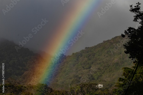 Rainbow over the cloud forest in Monteverde, Costa Rica.