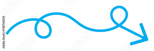 Long curved hand drawn arrow vector
