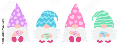 Sweet heart shape candy. Conversation sweets for valentines day isolated on white background. Valentine sweetheart candies with text.