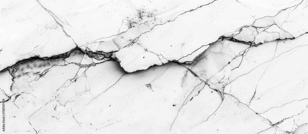 Obraz premium White Crack Marble Wall Background, Ideal for Mockups, Backdrops, and Templates.