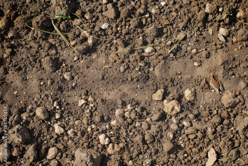 Textured of freshly tilled soil as background. Gardening season. Generative AI Textured of freshly tilled soil as background. Gardening season. Generative AI