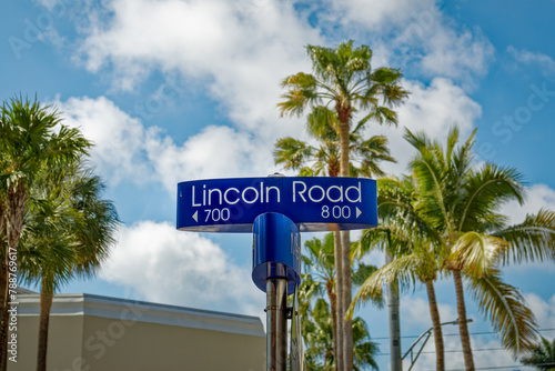 Lincoln Road, in Miami Beach, Florida, is famous for its premier shopping destinations, restaurants, and nightlife.