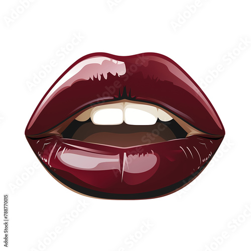 Maroon Colorful Lips Clipart