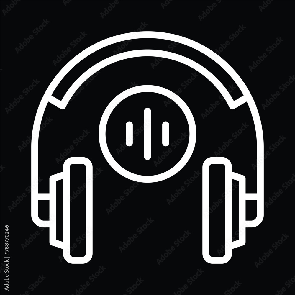 headphones icon vector outline design headphones icon vector outline design
