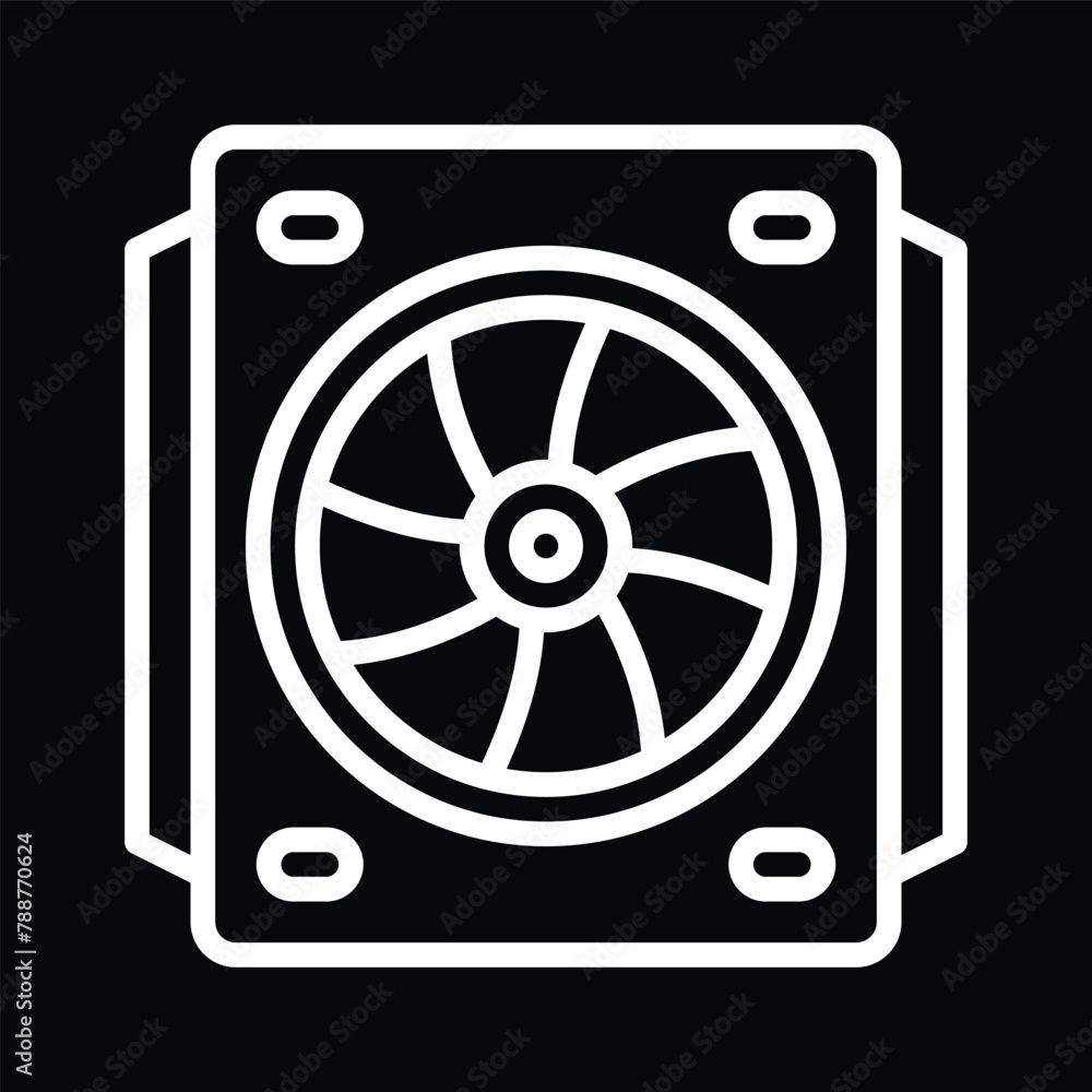 computer cooling fan icon outline