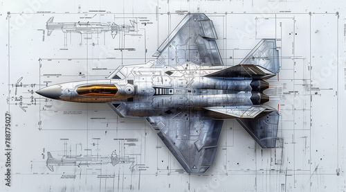 Fighter Jet Technical Sketch