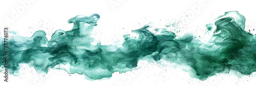 Vibrant green watercolor splatter on transparent background.