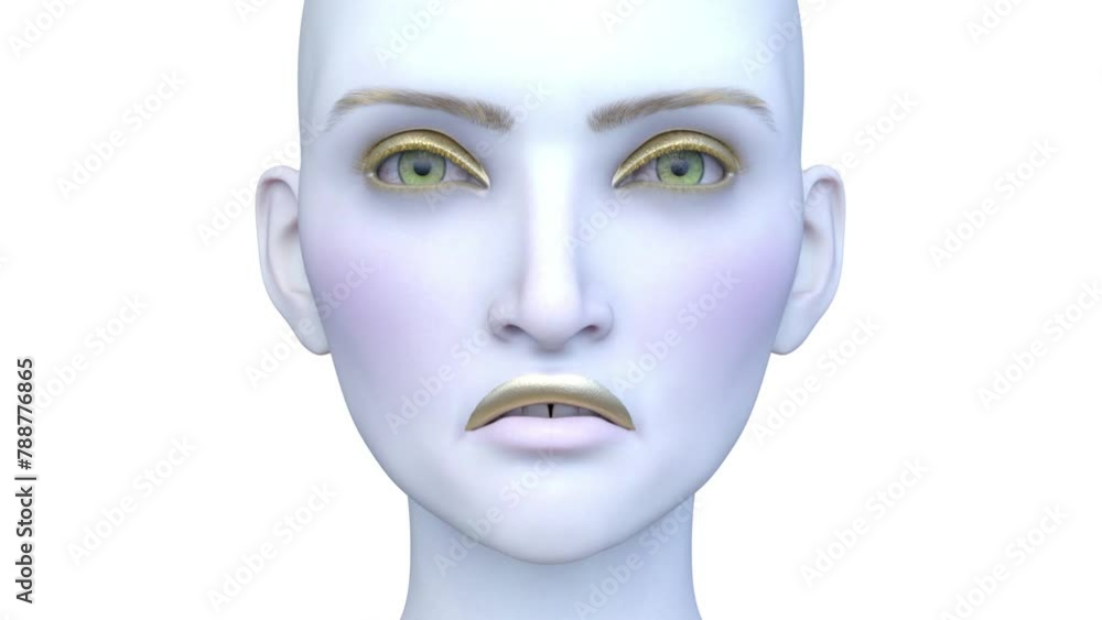 女性の顔アップ　3DCGレンダリング