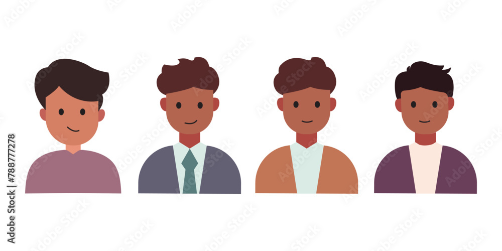 modern young men,avatars,characters, Flat graphic vector illustration isolated on background modern young men,avatars,characters, Flat graphic vector illustration isolated on background