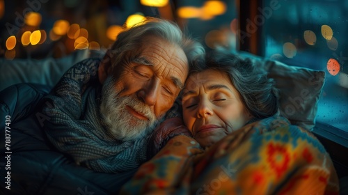 Man and Woman Laying in Bed Together