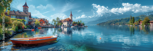 Switzerland Thurgau Romanshorn Boats Moored in Marina,
Mountain lake sunrise landscape peaceful fantasy wallpaper
 photo