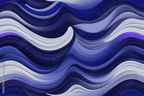 Horizontal abstract wave, blending midnight blue, light gray, moderate violet, suitable for texture, background, wallpaper, digital painting, ultra HD drawing, vivid colors, seamless pattern