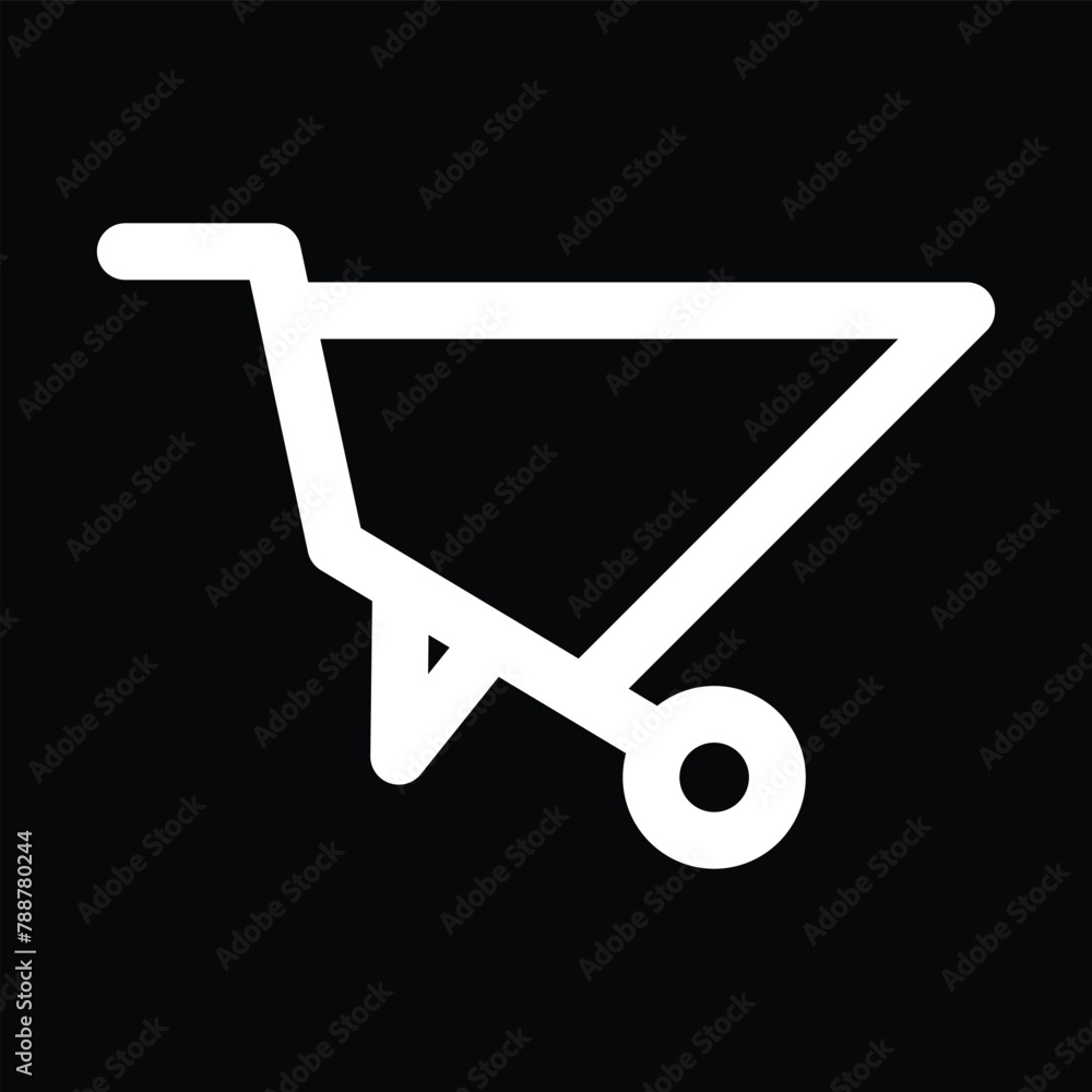 wheelbarrow icon vector outline design wheelbarrow icon vector outline design