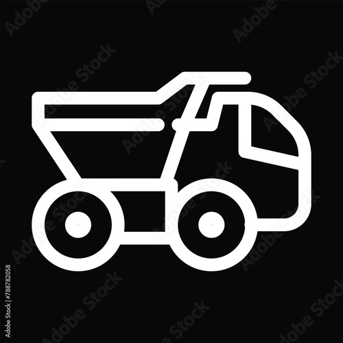 construction dump truck icon outline
