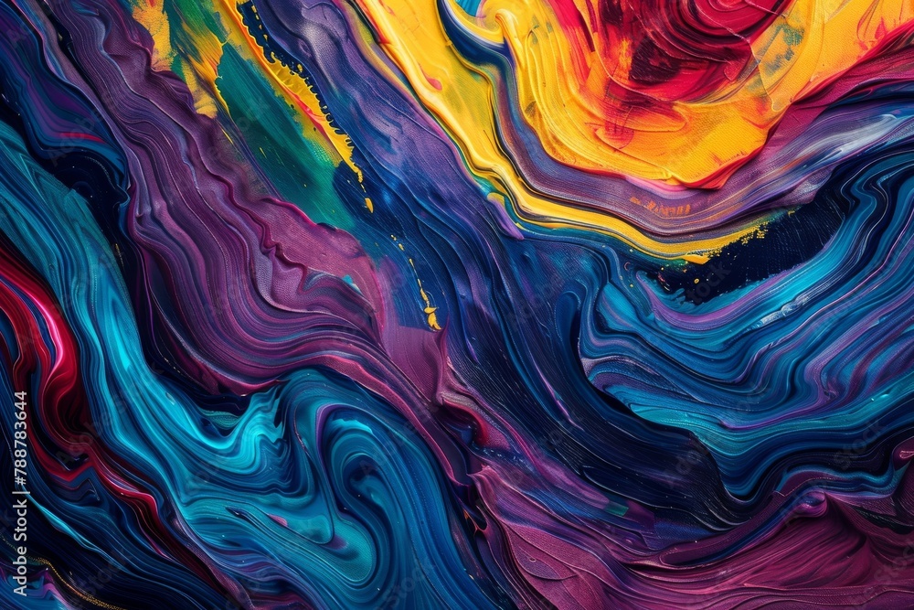 Fototapeta premium Psychedelic symphony. Abstract waves of vibrant energy