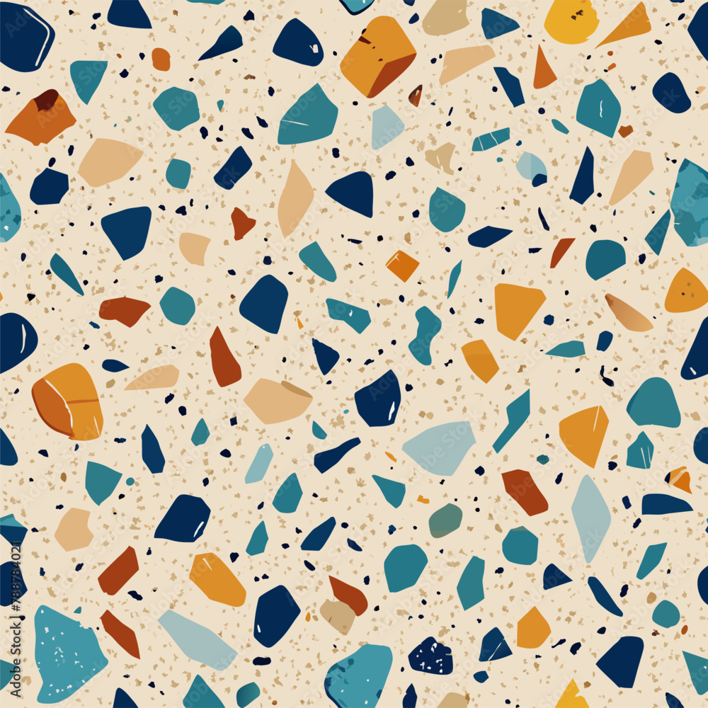 Terrazzo flooring vector seamless pattern. Italian terrazzo mosaic texture. Terrazzo seamless print tile. Concrete, granite, cement terrazo template. Terrazzo Floor material. Particles pebble, glass. Terrazzo flooring vector seamless pattern. Italian terrazzo mosaic texture. Terrazzo seamless print tile. Concrete, granite, cement terrazo template. Terrazzo Floor material. Particles pebble, glass.