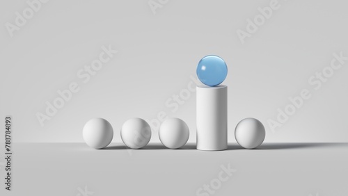 Quadro em tela 3d render, abstract minimalist geometric background