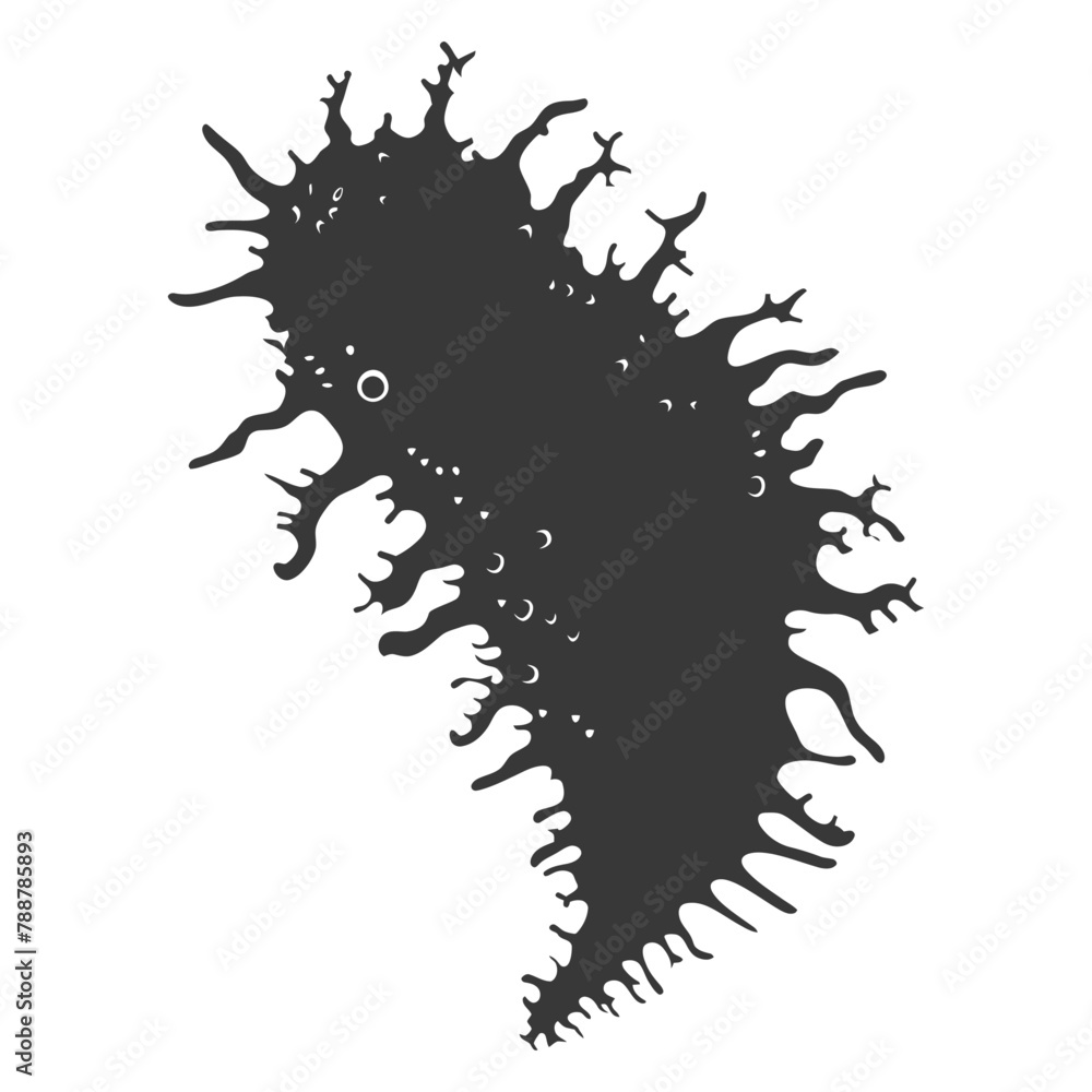 Silhouette amoeba animal black color only
