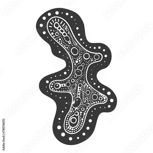 Silhouette amoeba animal black color only