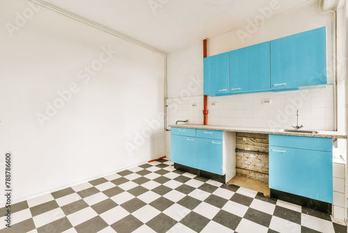 Vintage kitchen interior awaiting renovation photo