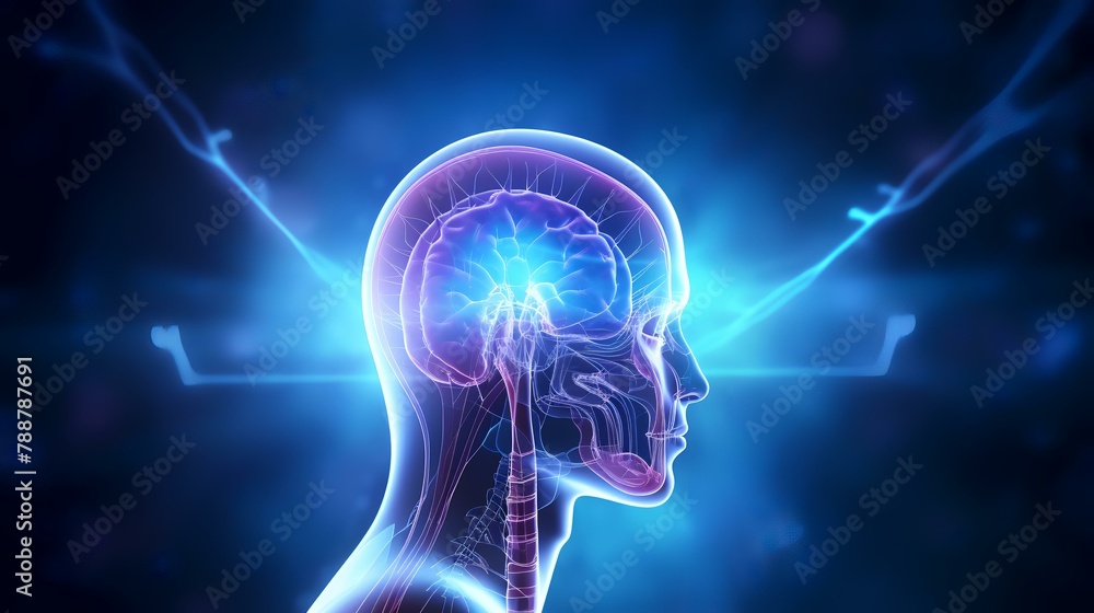 Human Brain Anatomy - 3D Illustration of Human Brain Anatomy Human Brain Anatomy - 3D Illustration of Human Brain Anatomy
