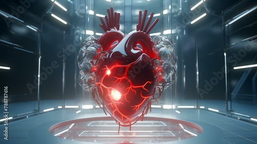 Human heart. 3d rendering, 3d illustration. Valentine's day #788787616
