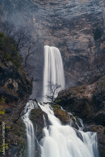 Majestic waterfall at Nacimiento del Rio Mundo photo